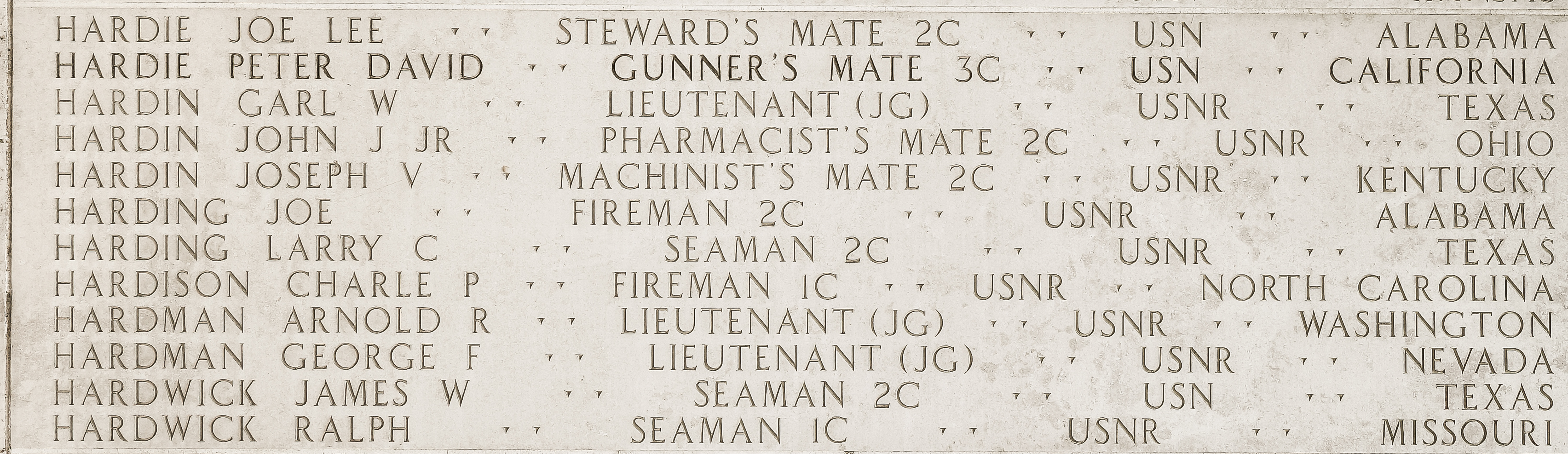 Arnold R. Hardman, Lieutenant Junior Grade